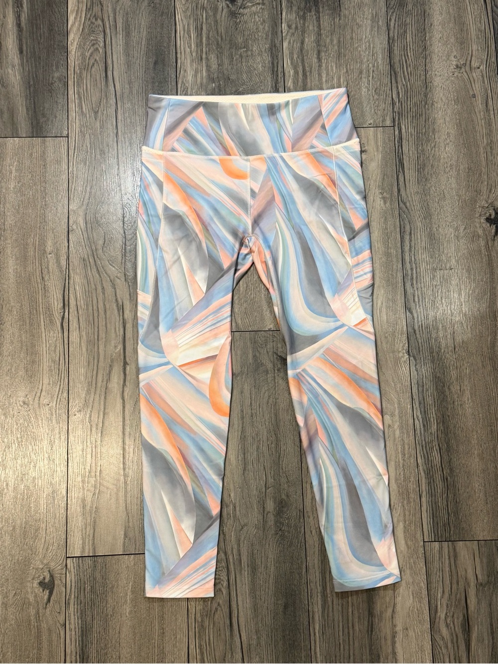 CALIA Women’s Medium High Rise Printed Leggings Pastel Abstract